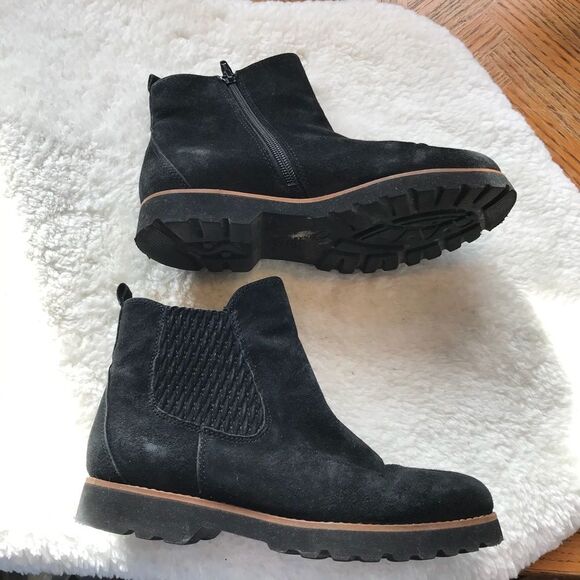 Earthies 7 Madrid Black Suede Chelsea Zip Boot - Picture 5 of 8
